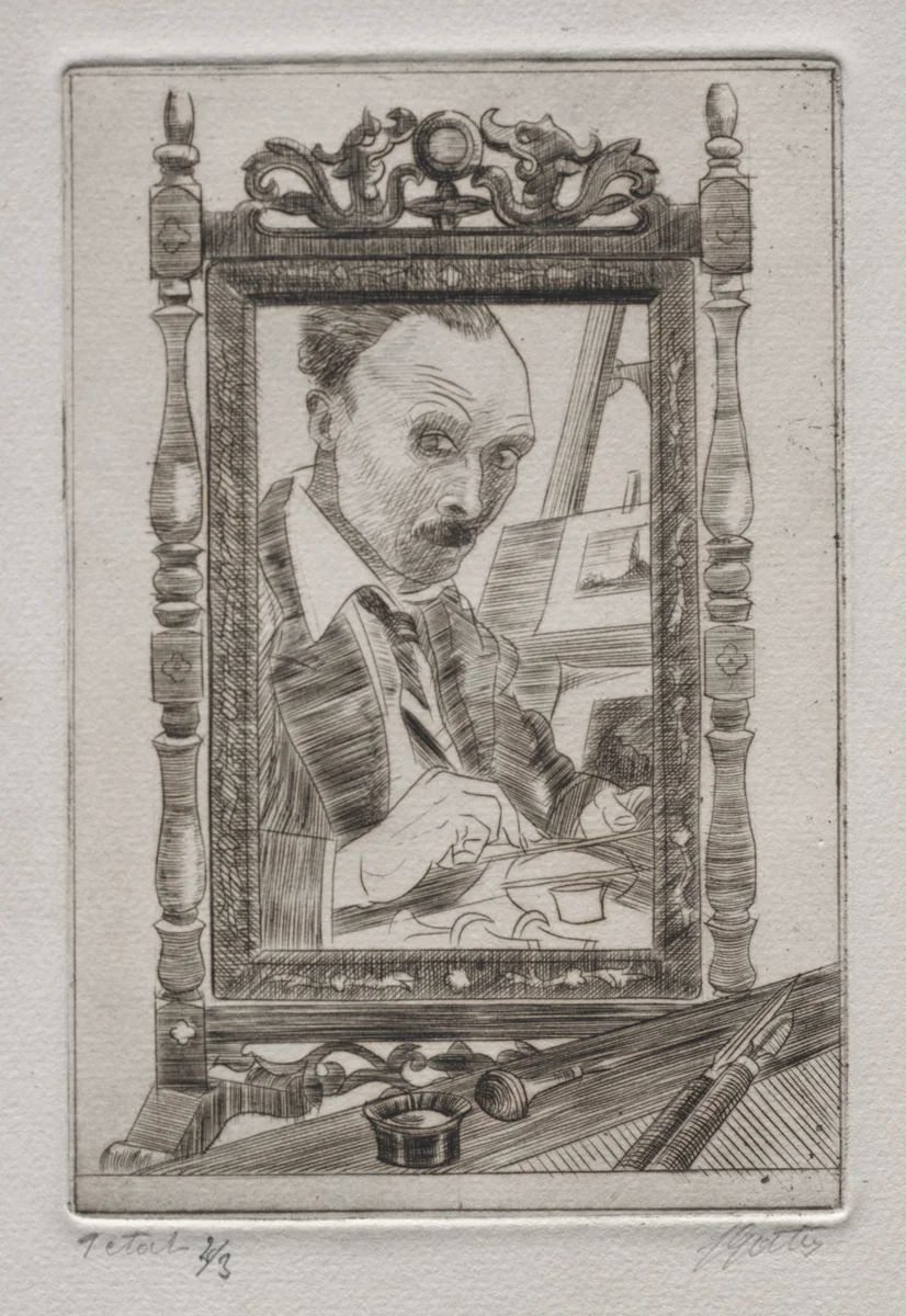Self-Portrait by Pierre Louis Gatier, print, 1898-1925