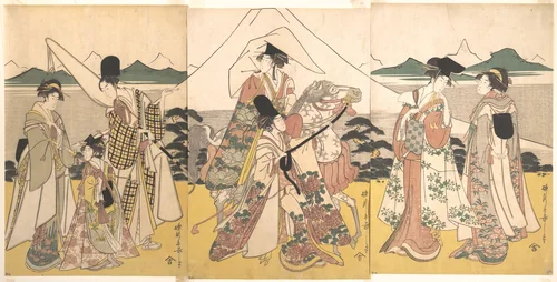 Narihira's Journey to the East by Rekisentei Eiri, print, 1767-1799