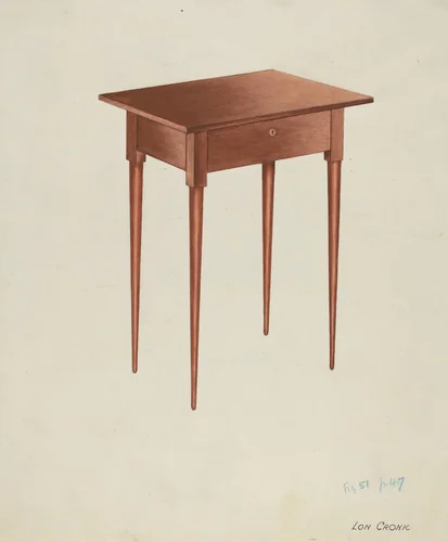 Shaker Candle Table by Lon Cronk, index of american design, 1937