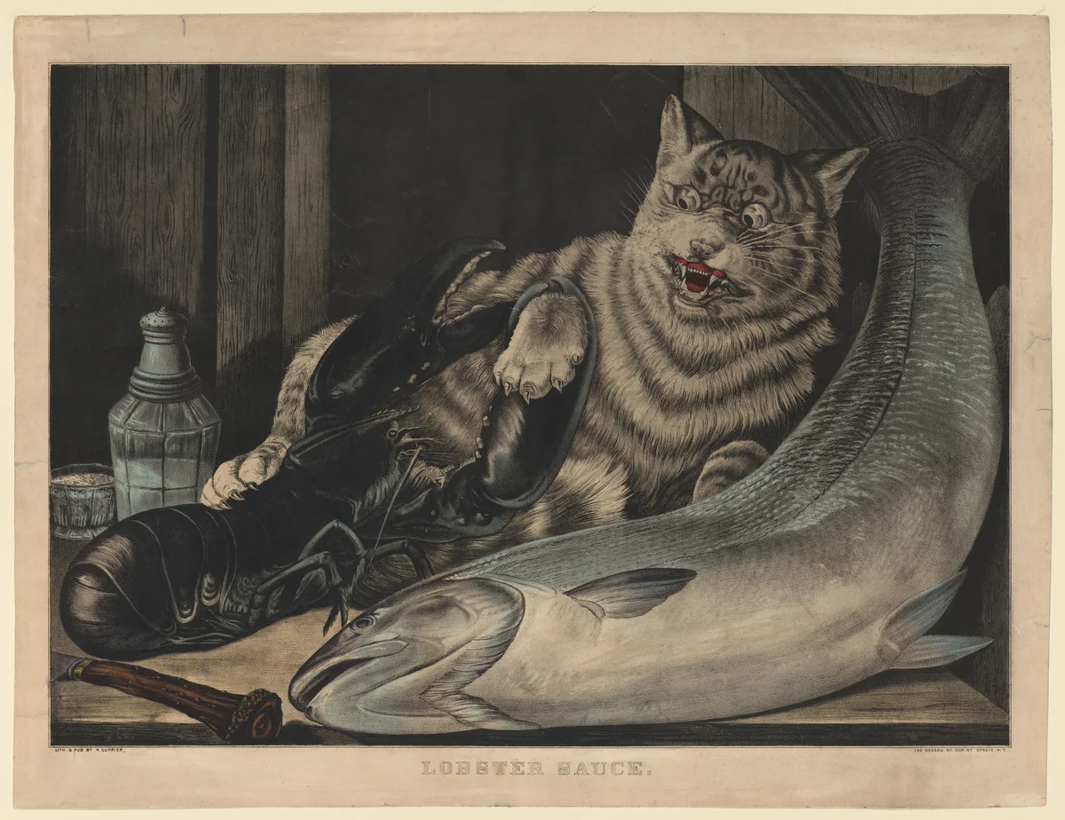 Lobster Sauce by Nathaniel Currier, print, 1846-1856