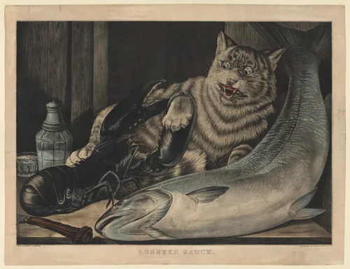 Lobster Sauce by Nathaniel Currier, print, 1846-1856