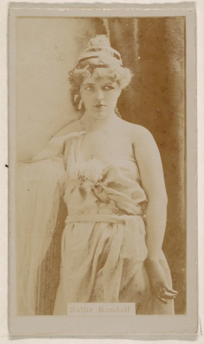Sallie Randall, from the Actresses series (N245) issued by Kinney Brothers to promote Sweet Caporal Cigarettes by Kinney Brothers Tobacco Company, photograph, 1890