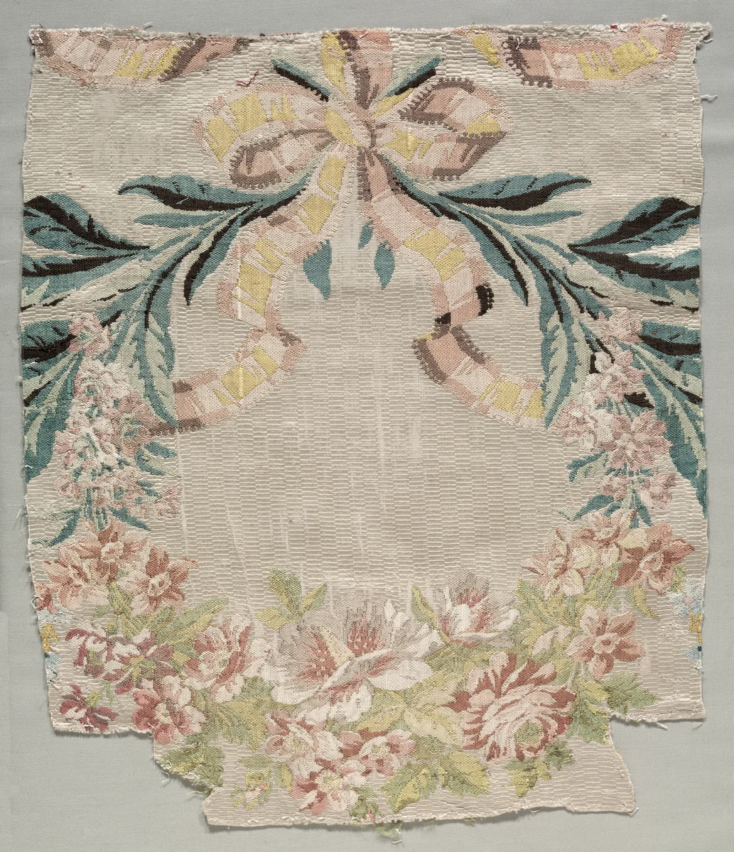 Silk Fragment, Part of Panel called "Le panier fleuri" by Philippe de Lasalle, textile, 1770