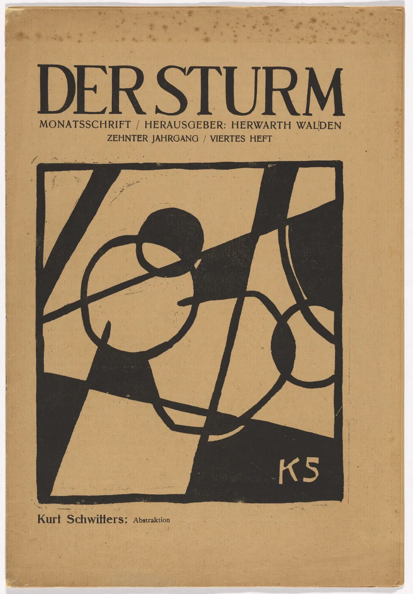 Cover for Der Sturm (The Storm) 10, no. 4 by Kurt Schwitters, design, 1919