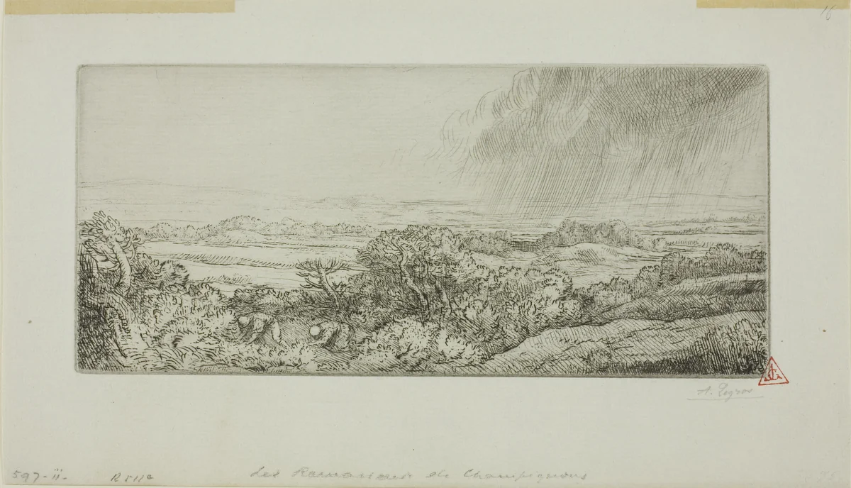 The Mushroom Gatherers by Alphonse Legros, print, 1895-1905