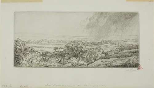 The Mushroom Gatherers by Alphonse Legros, print, 1895-1905