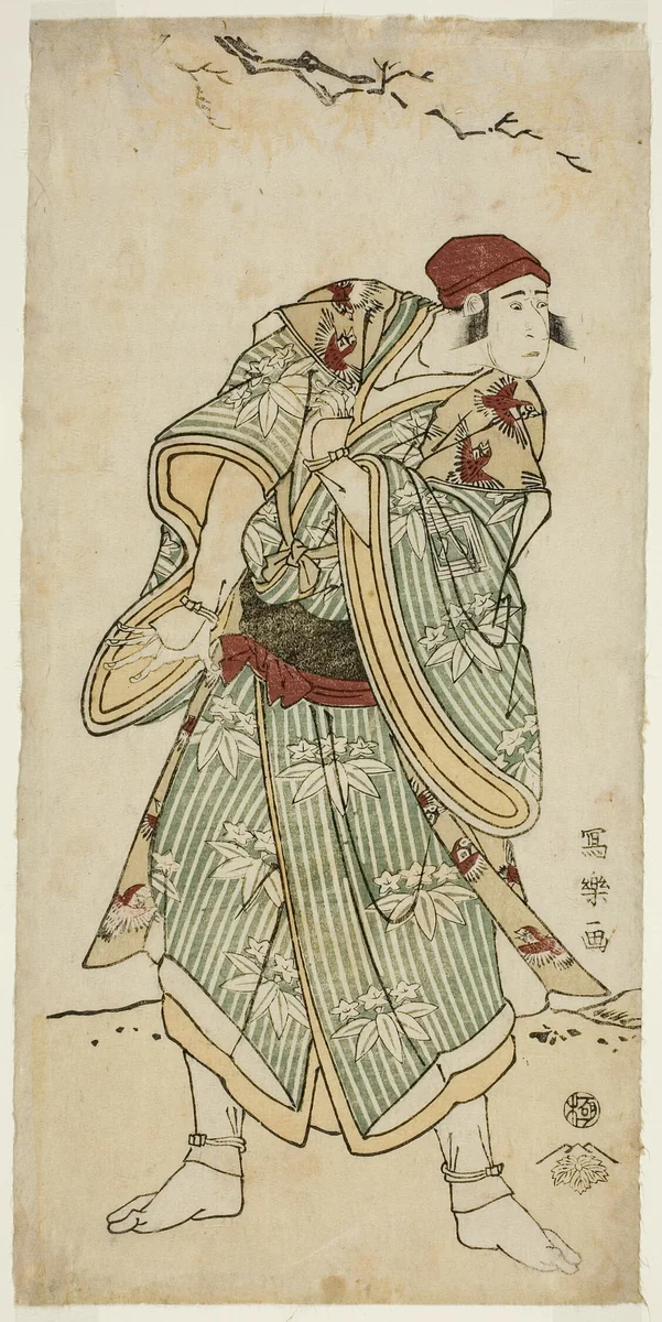 The Actor Ichikawa Yaozo III as the Sparrow Seller Bunji Yasukata (Sandai-me Ichikawa Yaozo no suzume uri Bunji Yasukata) by Toshusai Sharaku (東洲斎 写楽), print, 1789-1799