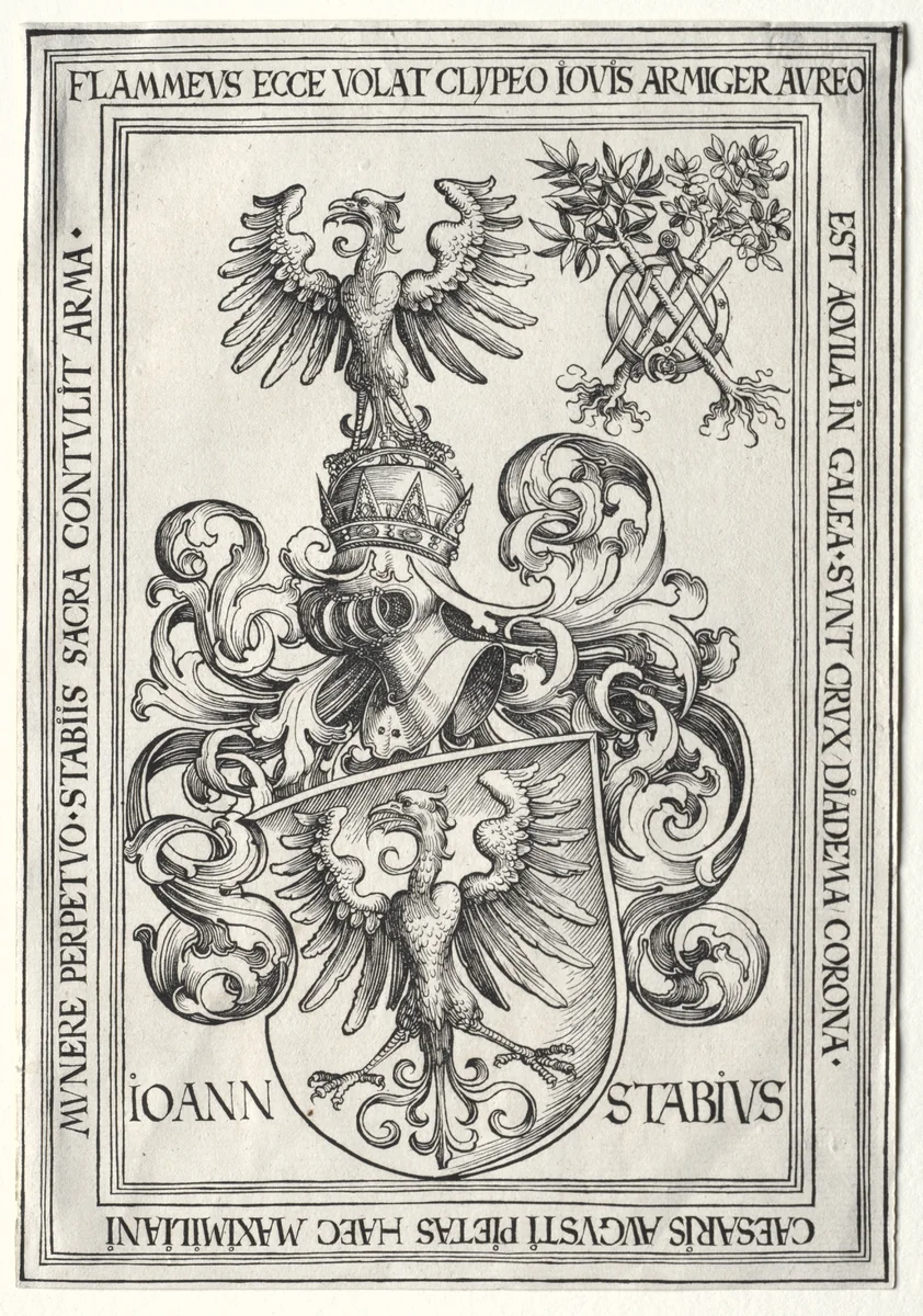 Coat of Arms of Johann Stabius by Wolf Traut, print, 1500-1800