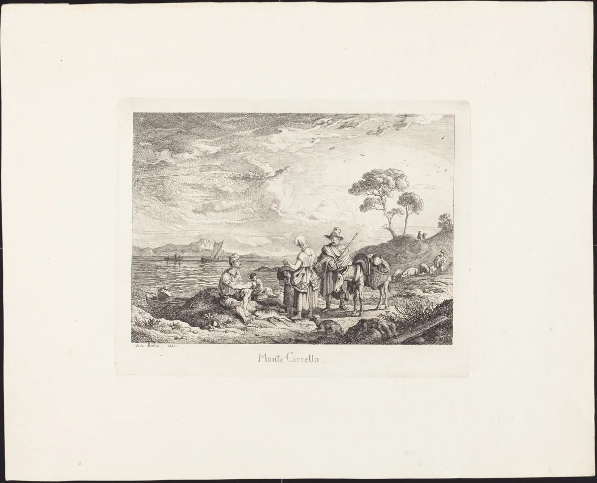 Monte Circello by Ludwig Richter, portfolio, 1831-1832