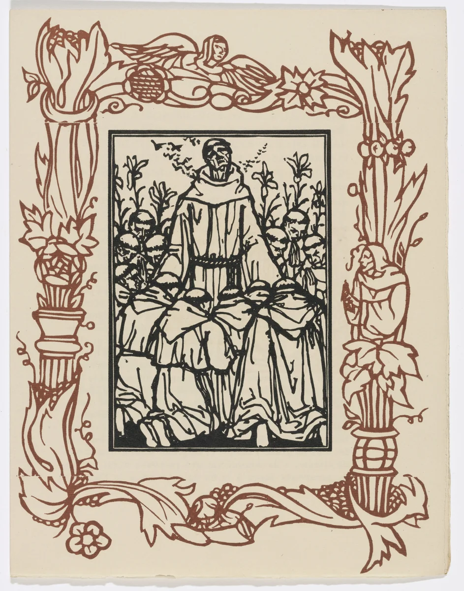 Plate (page 9) from Les Petites Fleurs de St. François (The Little Flowers of St. Francis) by Émile Bernard, illustrated book, 1928