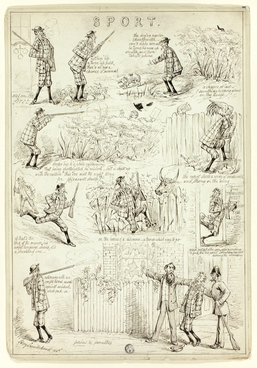 Sport by George Cruikshank, drawing, 1840-1860