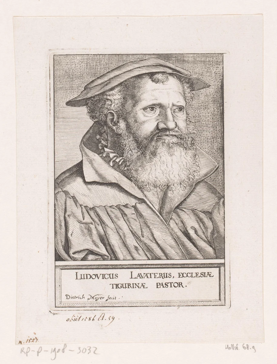 Portret van Ludwig Lavater by Unknown, print, 1582-1658