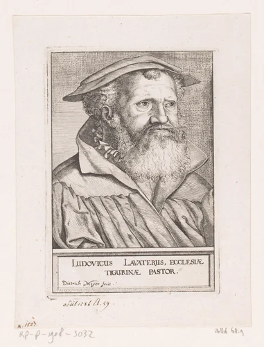 Portret van Ludwig Lavater by Unknown, print, 1582-1658