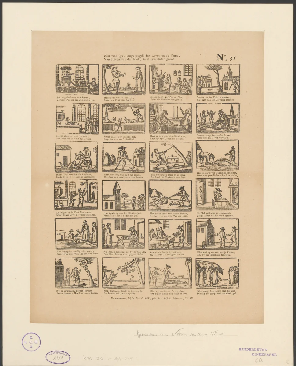 Geschiedenis van Steven van der Klok by anonymous, print, 1842-1866