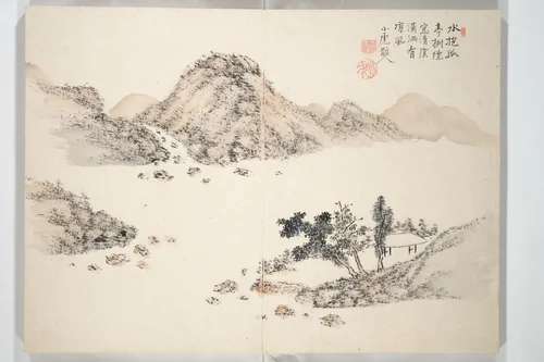 Album of Marvelous Landscapes (Kikanchō) by Tanomura Chokunyū (田能村直入), book, 1800-1868