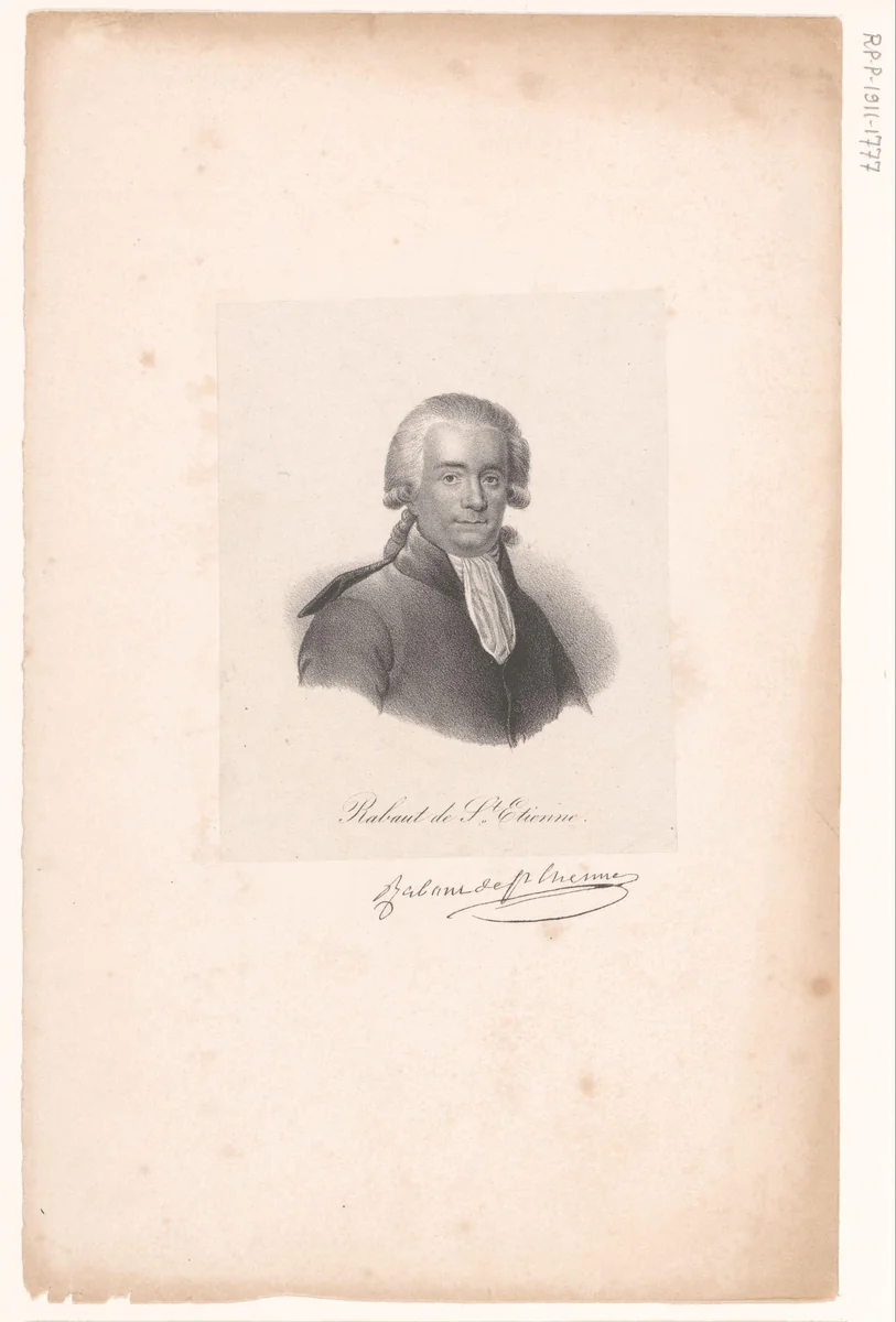 Portret van Jean-Paul Rabaut Saint-Étienne by anonymous, print, 1818-1842