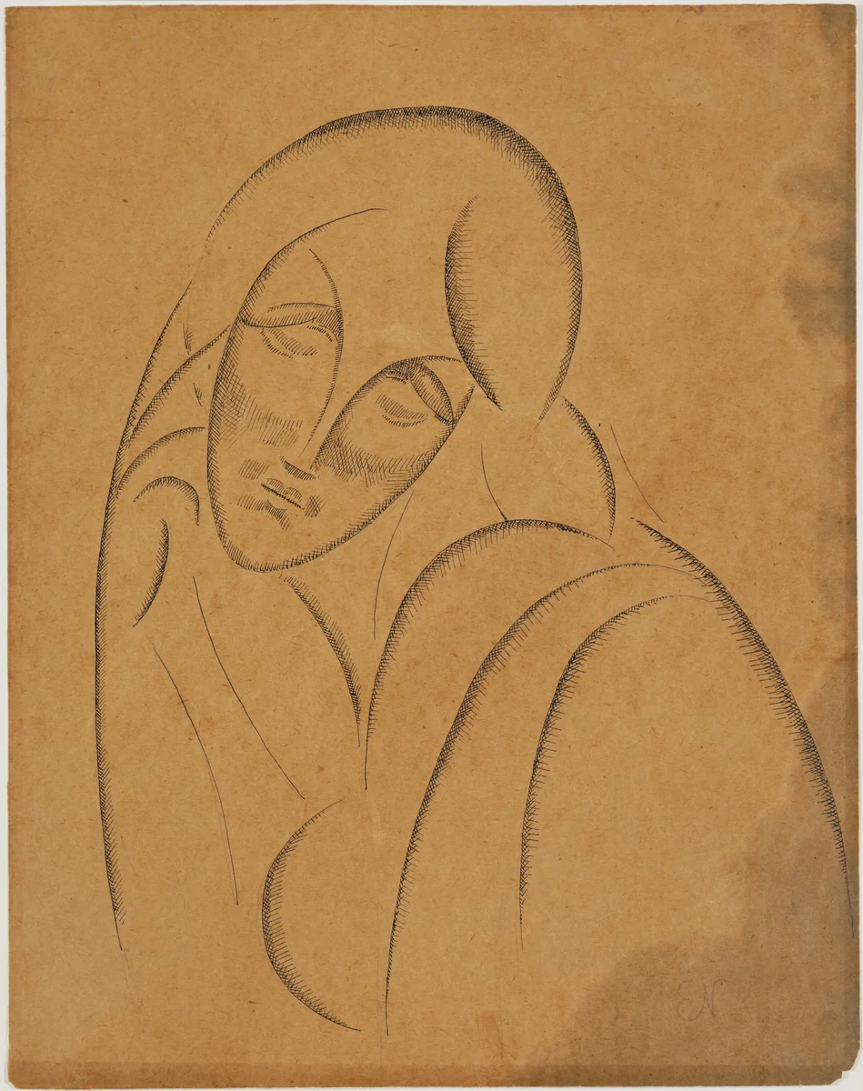 Bust of a Woman by Elie Nadelman, drawing, 1913