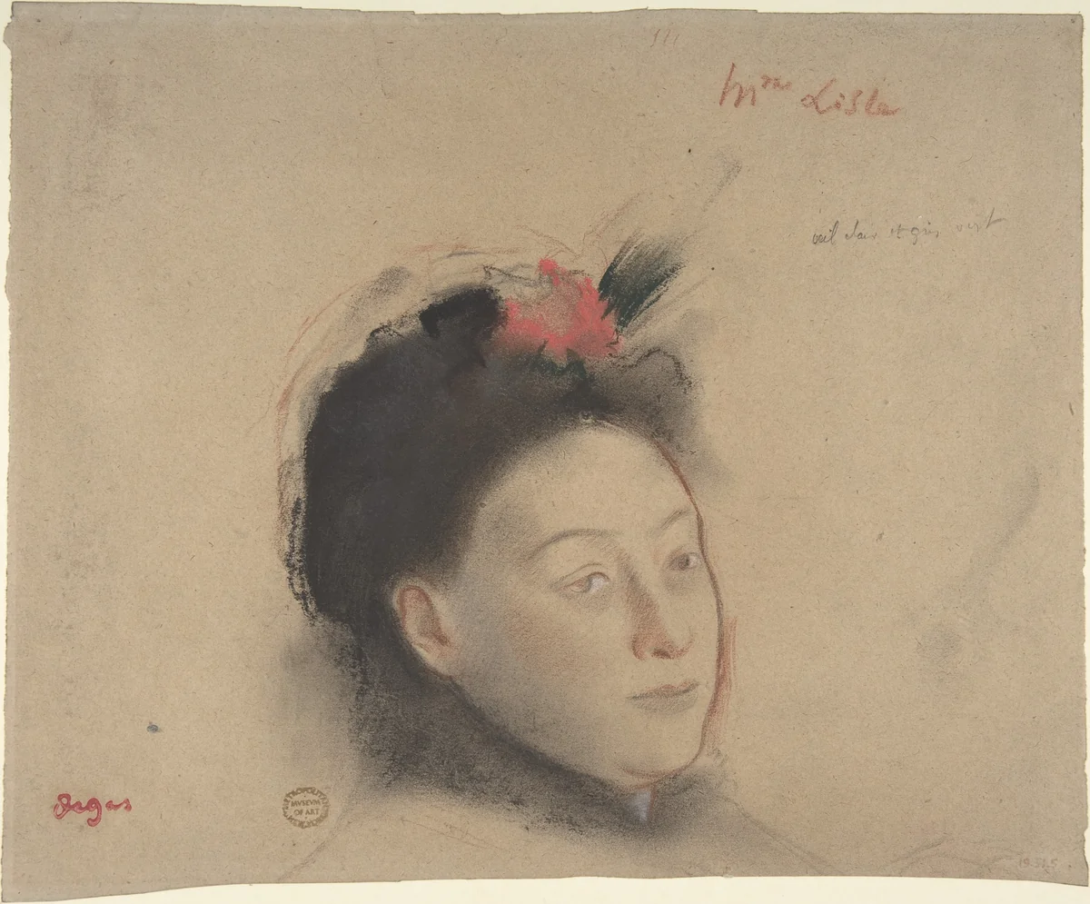 Madame Lisle by Edgar Degas, drawing, 1861-1871