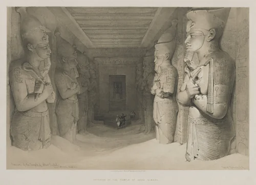 Egypt and Nubia, Volume I: Interior of the Temple of Aboo-Simbel by Louis Haghe, print, 1846