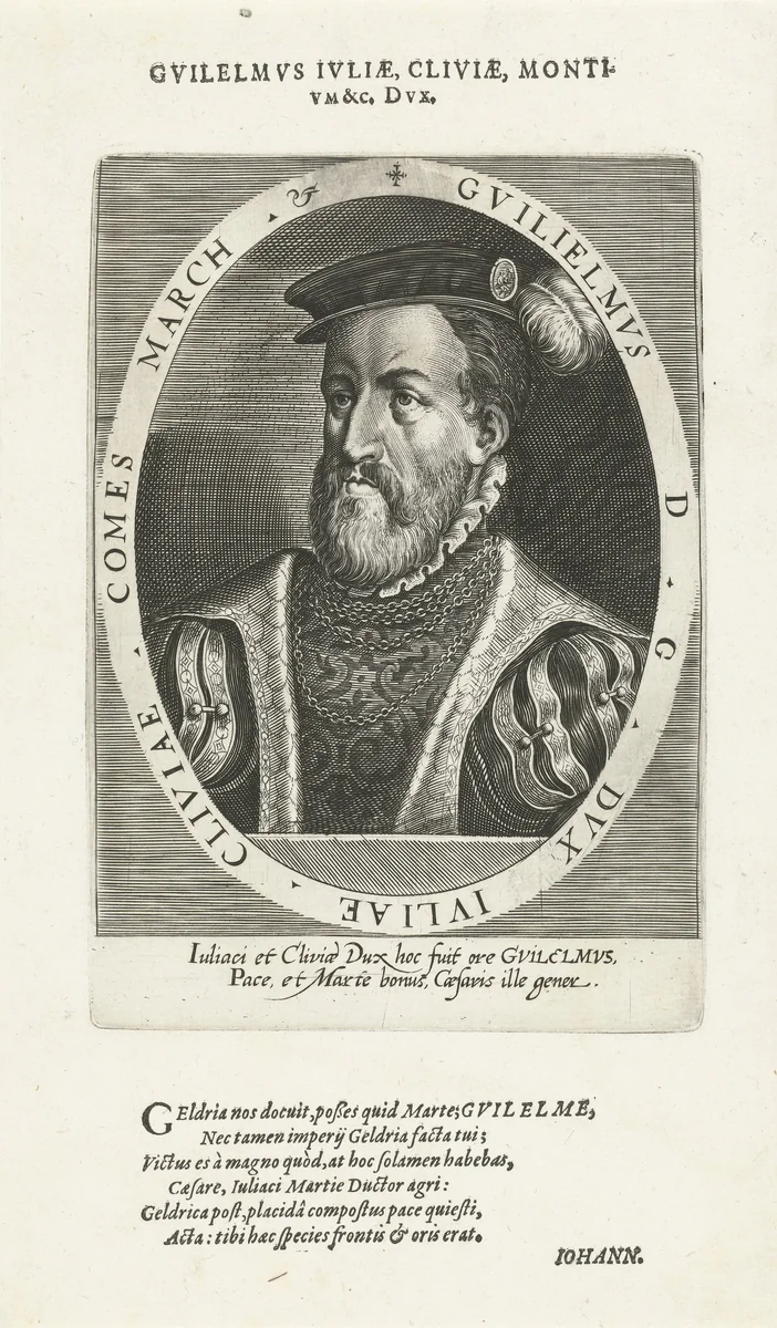 Portret van Willem, hertog van Gulik en Kleef by Dominicus Custos, print, 1600-1604