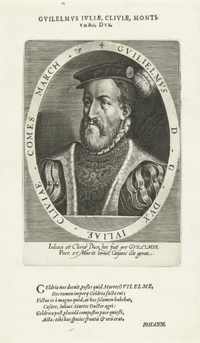 Portret van Willem, hertog van Gulik en Kleef by Dominicus Custos, print, 1600-1604