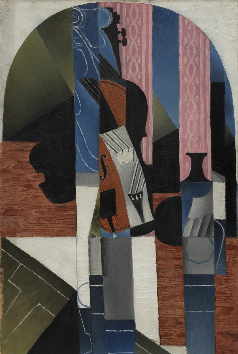 Nature morte (Violon et encrier) by Juan Gris, painting, 1913