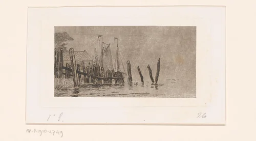 Staketsel bij Burcht aan de Schelde by Carel Nicolaas Storm van 's-Gravesande, print, 1872