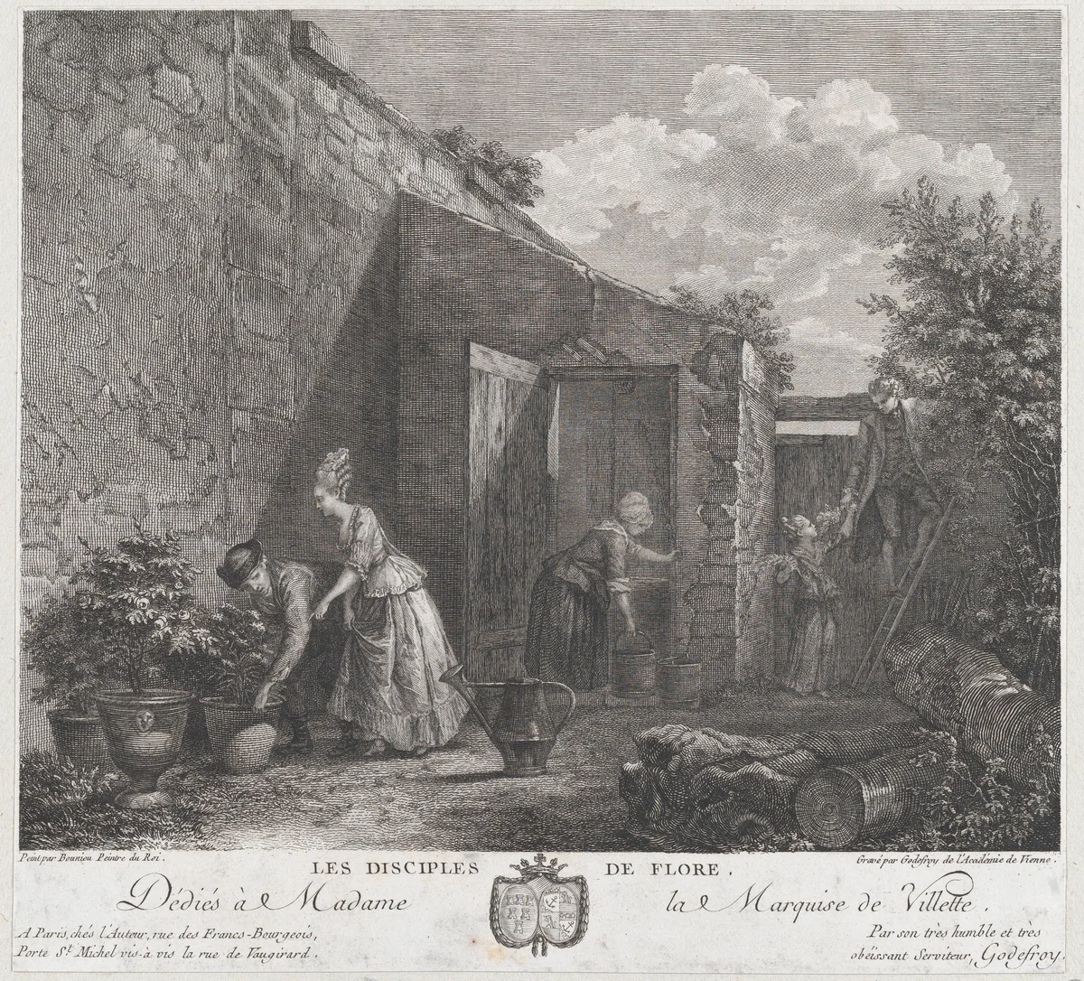 The Disciples of Flora by François Godefroy, print, 1778