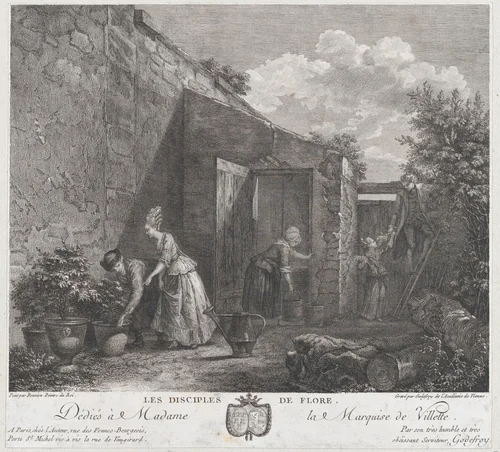 The Disciples of Flora by François Godefroy, print, 1778