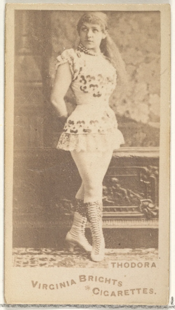 Thodora, from the Actors and Actresses series (N45, Type 1) for Virginia Brights Cigarettes by Allen & Ginter, photograph, 1885-1891