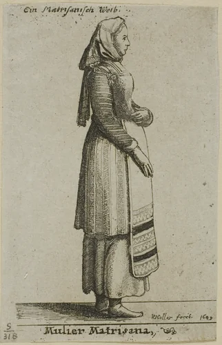 Hungarian Woman by Wenceslaus Hollar, print, 1649