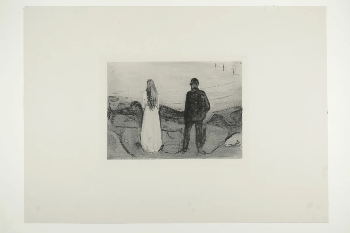 Two Human Beings. The Lonely Ones by Edvard Munch, print, 1894