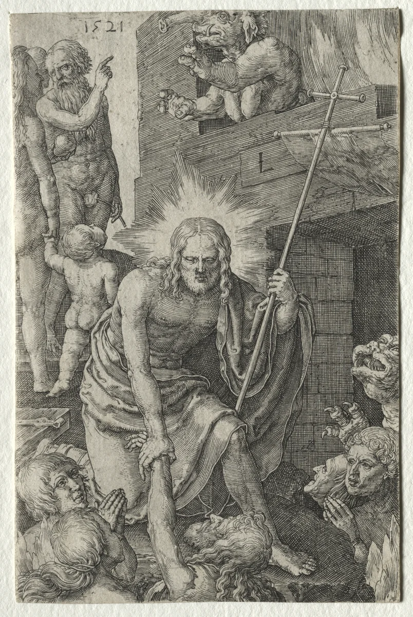 The Passion: Descent into Limbo by Lucas van Leyden, print, 1521