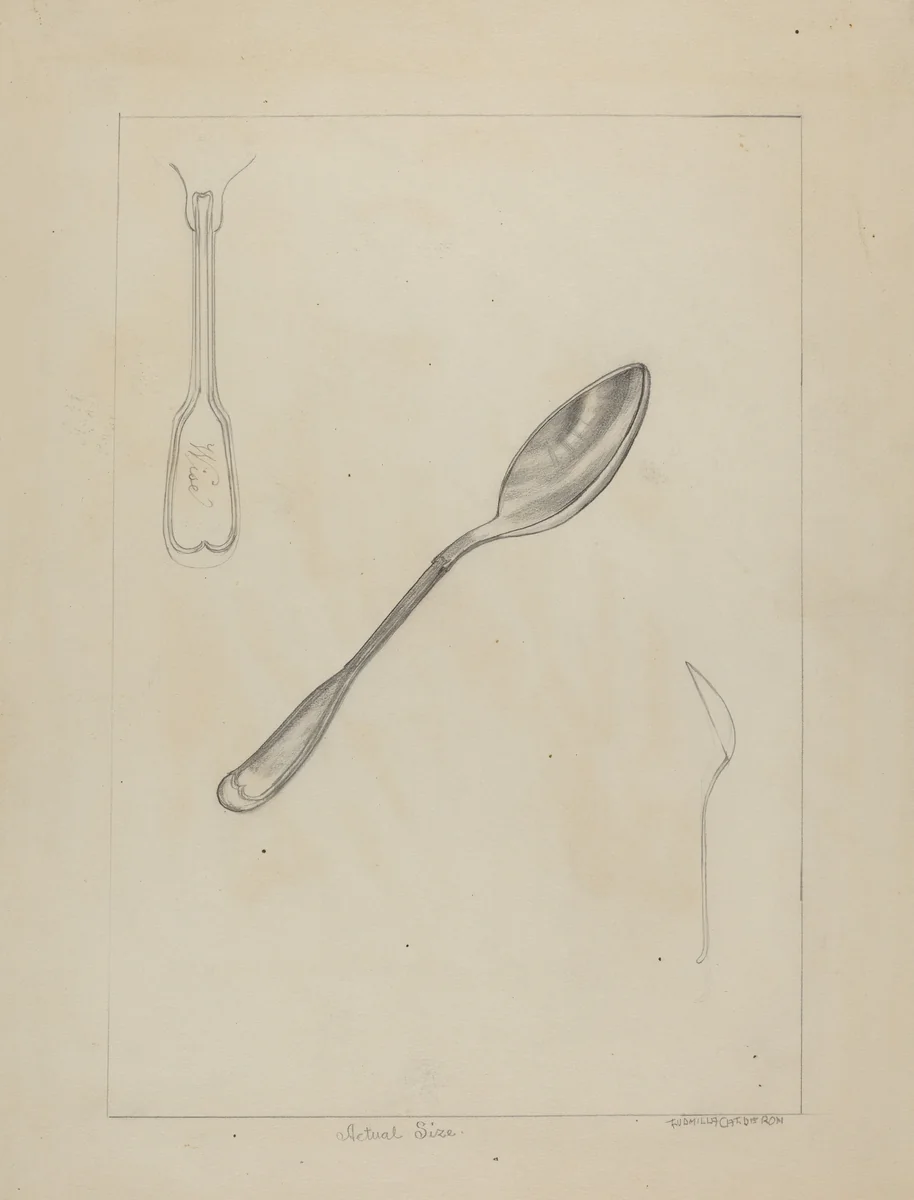 Silver Spoon by Ludmilla Calderon, index of american design, 1935-1942