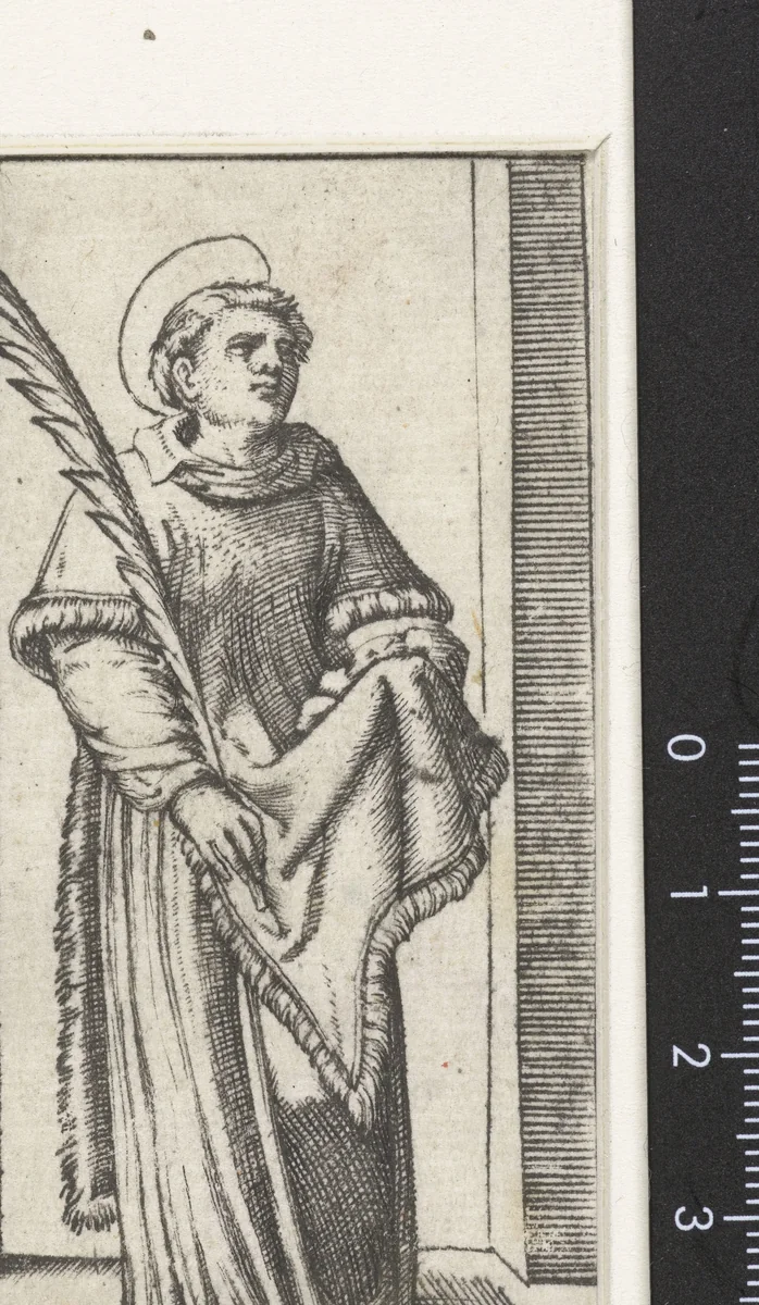 Heilige Stefanus met stenen by anonymous, print, 1500-1575