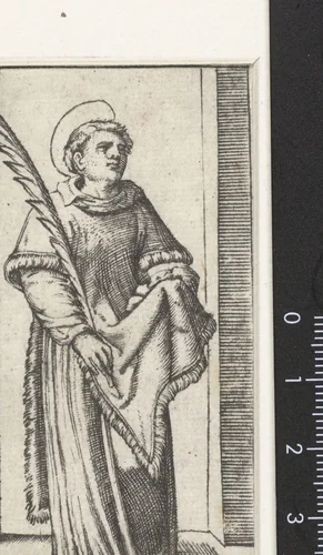 Heilige Stefanus met stenen by anonymous, print, 1500-1575