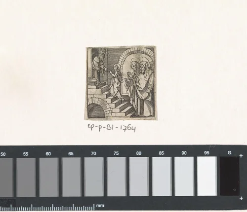 Presentatie van de Maagd Maria in de tempel by Michiel le Blon, print, 1597-1656