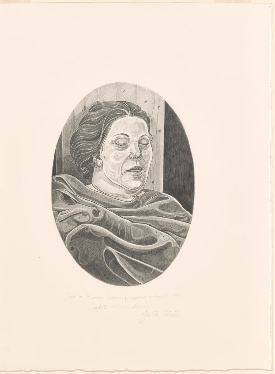 Jack # Martha Tabram (suspected victim) by Julie Roberts, drawing, 2001