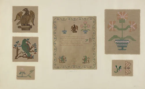 Sampler by Clyde L. Cheney, index of american design, 1937