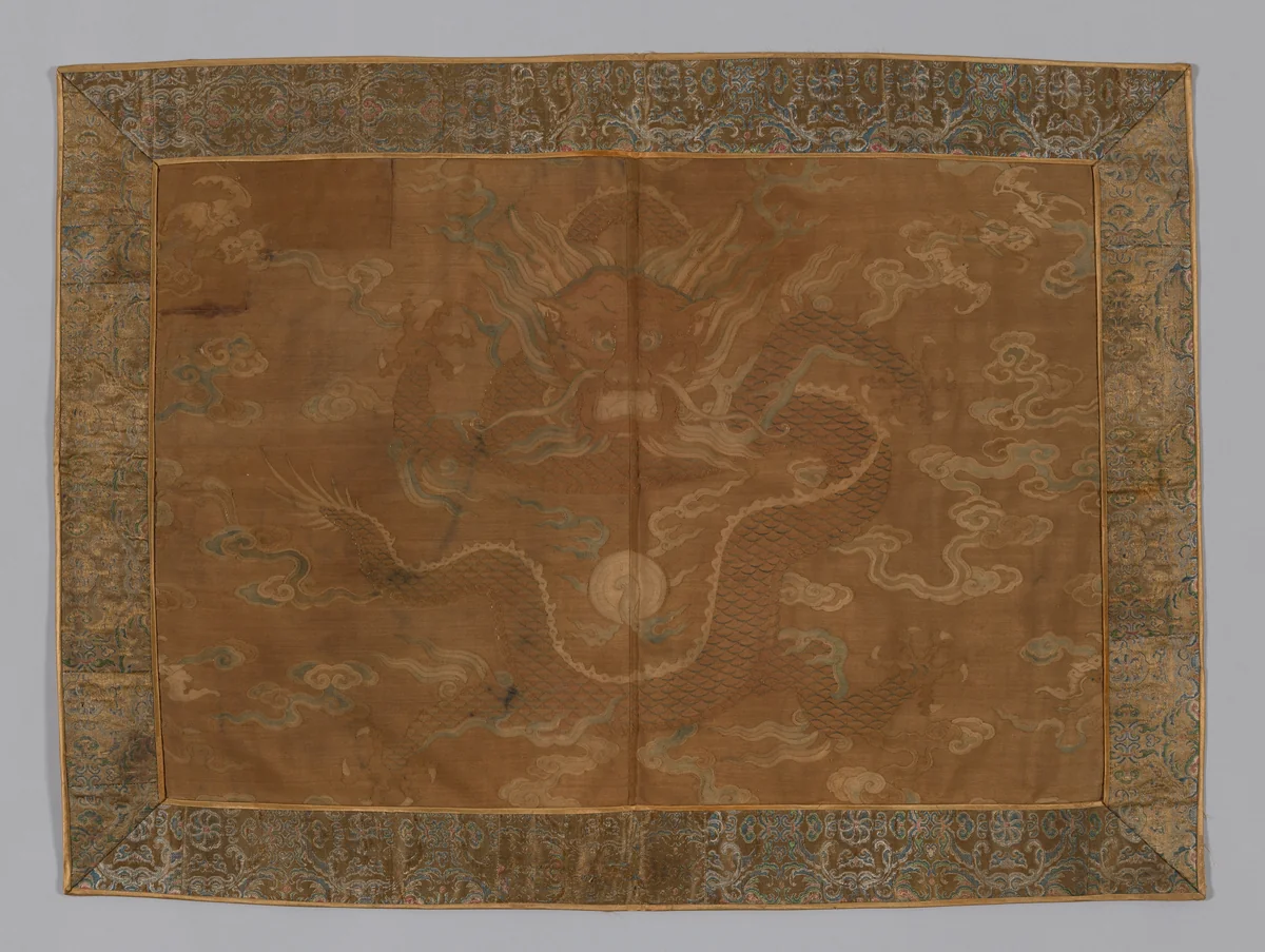 Panel (Former Fragment of Man's Coat) by Manchu China, textile, 1700-1735