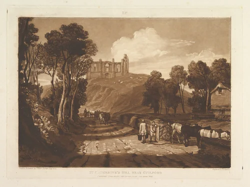 St. Catharine's Hill near Guilford, part VII, plate 33 from "Liber Studiorum" by Joseph Turner, print, 1811