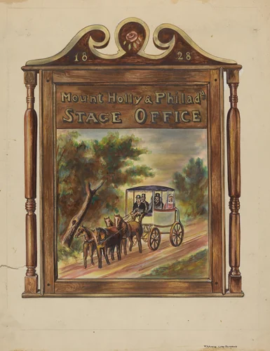 Stage Office Sign by Francis Law Durand, index of american design, 1937