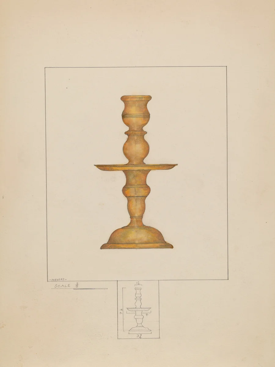 Candlestick by Henry Meyers, index of american design, 1936
