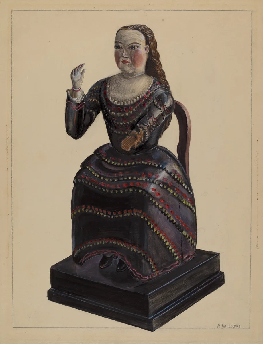 Seated Woman by Mina Lowry, index of american design, 1936