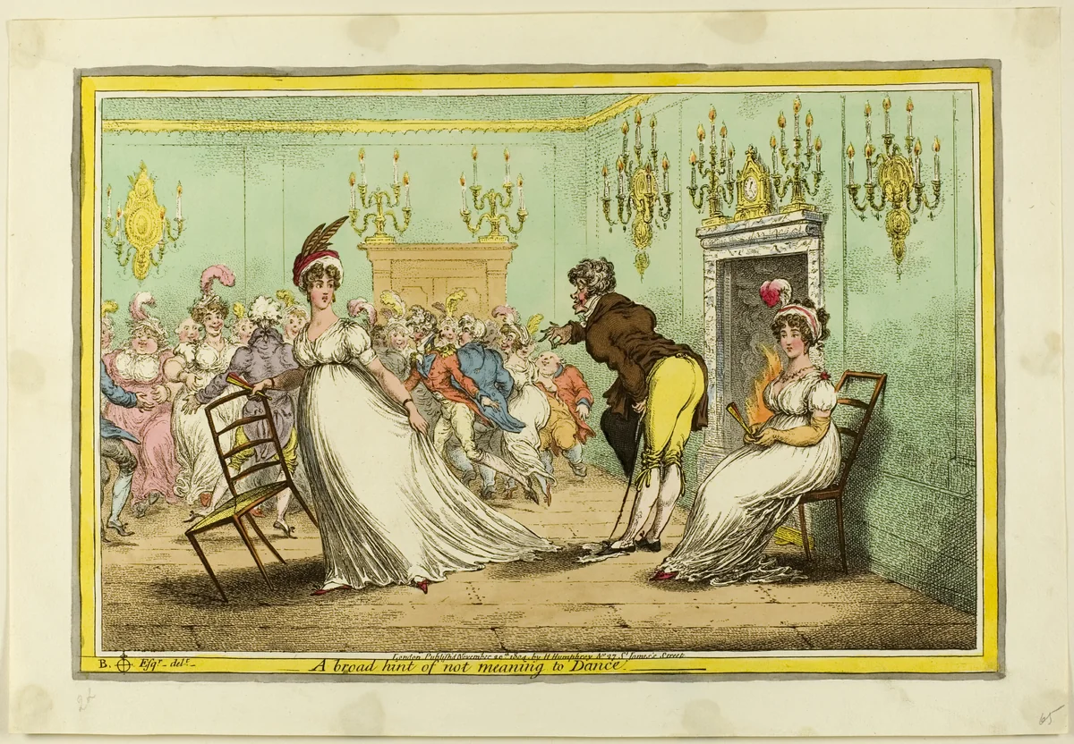 A Broad Hint of not Meaning to Dance by James Gillray, print, 1804