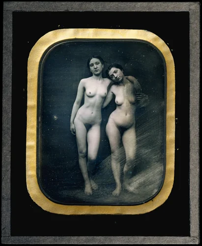 [Two Standing Female Nudes] by Félix-Jacques-Antoine Moulin, photograph, 1848-1852