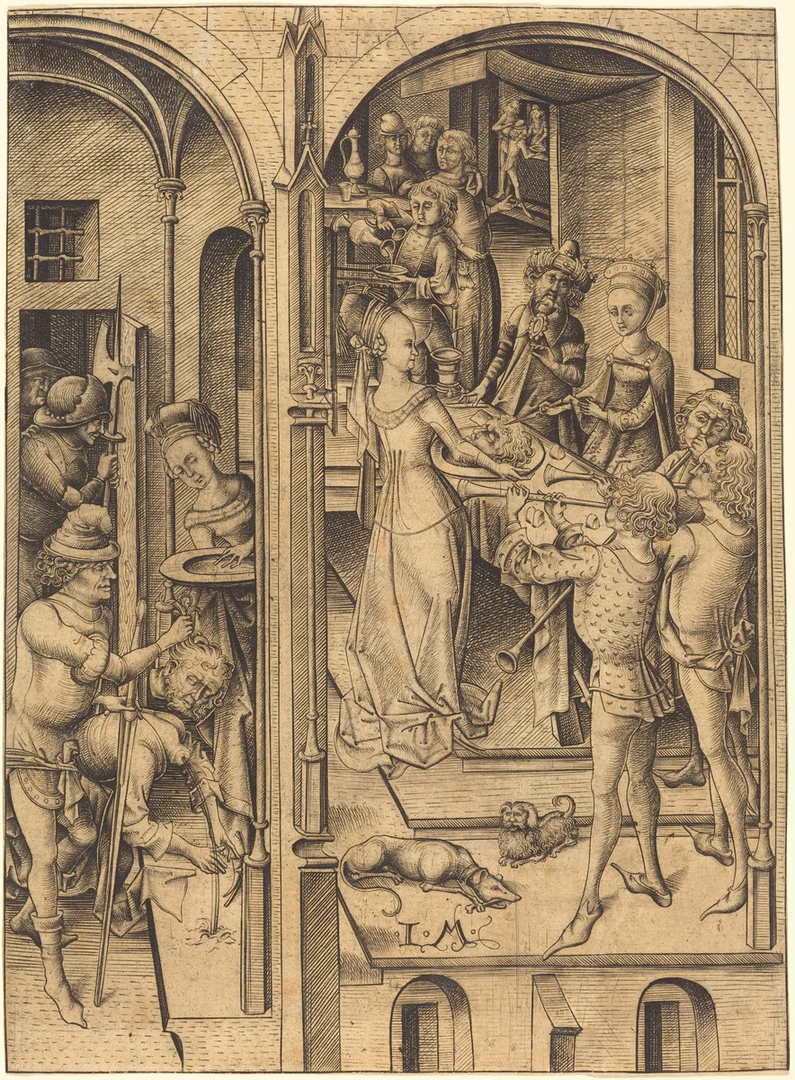 Beheading of Saint John the Baptist by Israhel van Meckenem, print, 1480