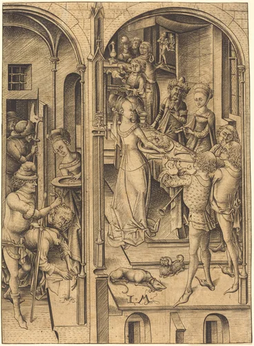 Beheading of Saint John the Baptist by Israhel van Meckenem, print, 1480