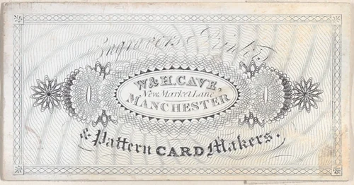 Trade card for W&H Cave, Engraver, Printer, and Pattern Card Maker by anonymous, print, 1800-1900