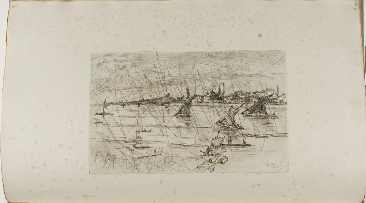 Battersea Reach by James McNeill Whistler, print, 1853